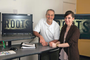 <em>Neil Mandelberg, editor, and Victoria Grimsley, assistant editor,</em> Night Three.