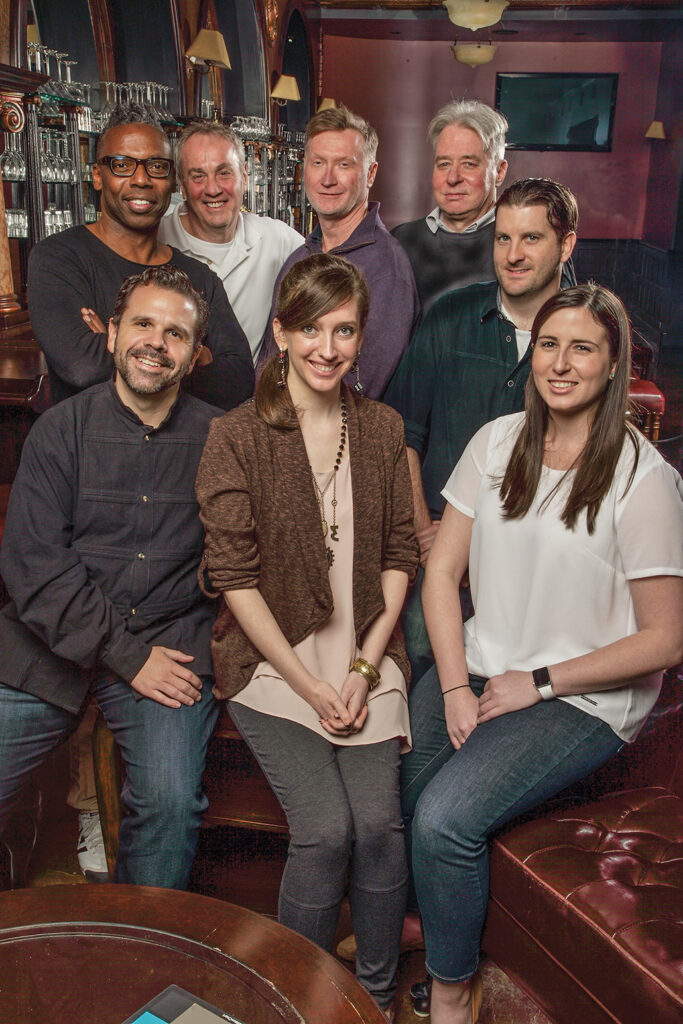 <em>Clockwise from top left: James Wilcox, editor; Neil Mandelberg, editor; David Beatty, editor; Marty Nicholson, editor; Greg Babor, editor; Susana Benaim, assistant editor; Victoria Grimsley, assistant editor; and Agustin “Auggie” Rexach, assistant editor.</em>