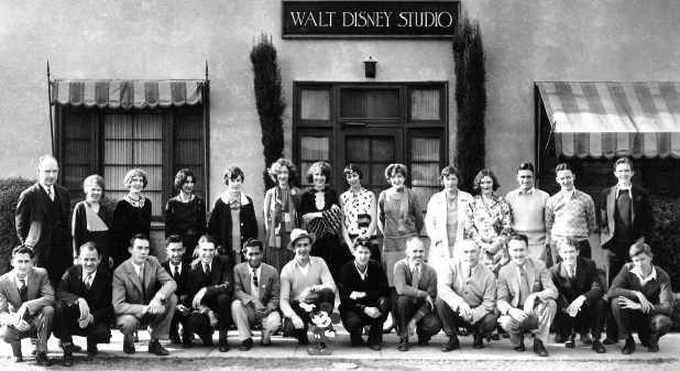 Walt Disney with his team in an undated photo. 