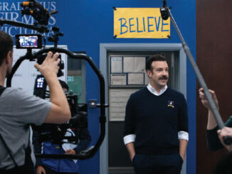 Put me in, Coach: Jason Sudeikis on the set of “Ted Lasso.”