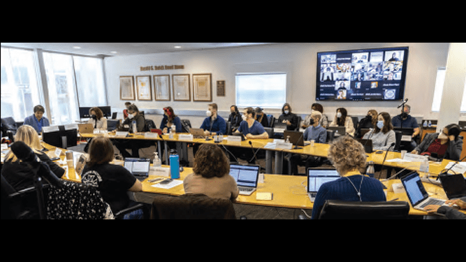 The board of directors at work in the Guild’s Hollywood offices. PHOTO: DEVERILL WEEKES