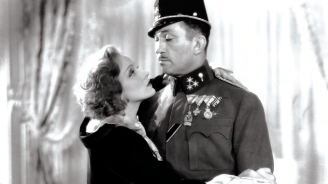 SECRET CODE: Marlene Dietrich and Victor McLaglen in “Dishonored.”