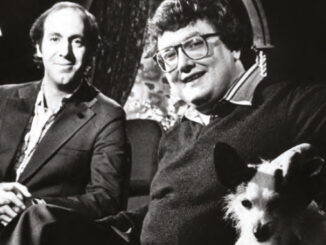 TWO OF US: Siskel, left, and Ebert in 1981, with their mascot Spot.