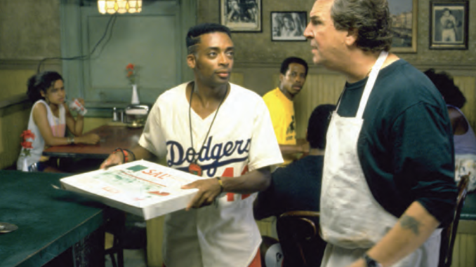 Spike Lee, center, and Danny Aiello in “Do the Right Thing.”